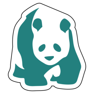 Realistic Giant Panda Sticker (Turquoise)